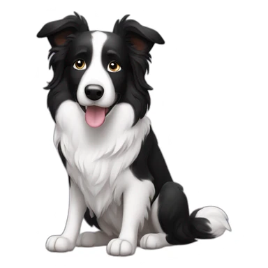 Border Collie black and white sassy princess sticker