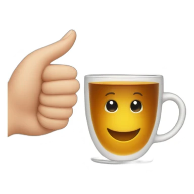 Two hands cheers tea cups sticker