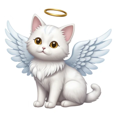 a cat with angel wings sticker