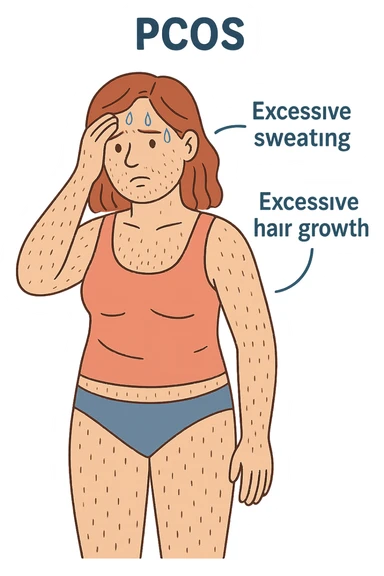 dONNA CON PCOS CON SUDORAZIONE E PELI OVUNQUE sticker