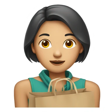 Asian woman holding bags sticker