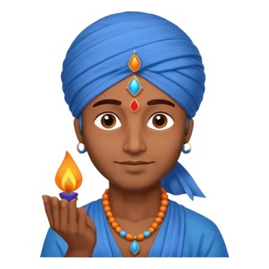 diwali man with blue turban and diwali sticker