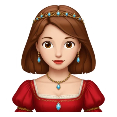 Renaissance lady – brown hair, red dress  sticker