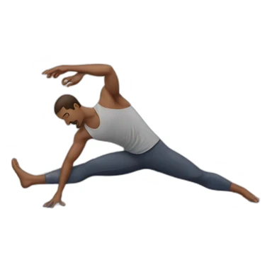 stretching man sticker