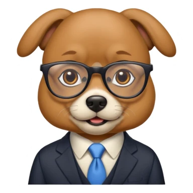 politician dog with glasses sticker