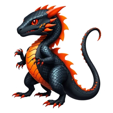 Modern Futuristic Scaly Cyber-Salandit-Litten-Hybrid (Full body) sticker