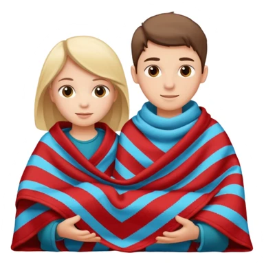 Boy and girl selling blanket sticker
