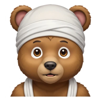 Сделай лицо медведя в белой дюраге sticker