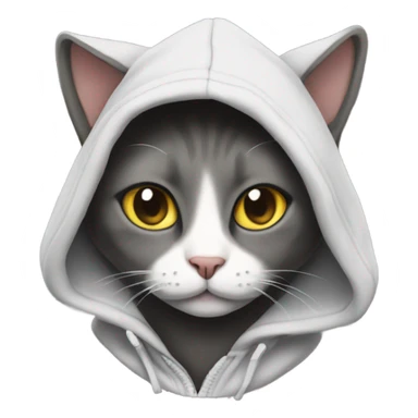 Cat wearing hoodie sticker