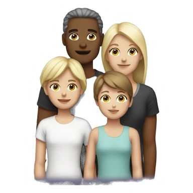 family white with three children sticker