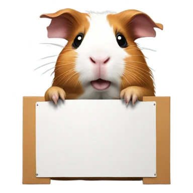 Guinea pig holding clown face sign  sticker