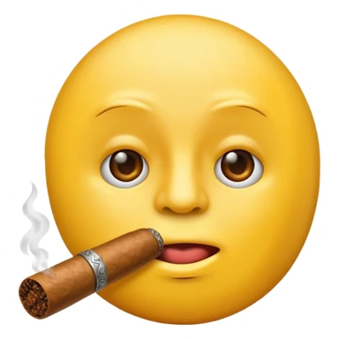a shush emoji but a cigar instead of a finger sticker