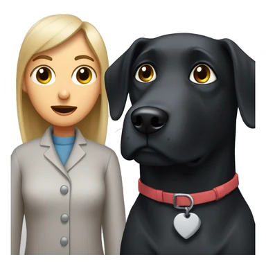 Black dog with grey face being very concerned about her human mom sticker