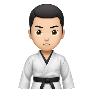karate person wearing a black belt sticker