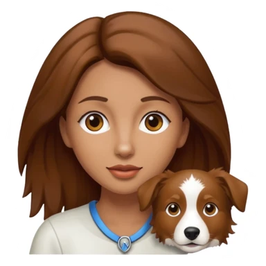 woman with border collie brown and white sticker