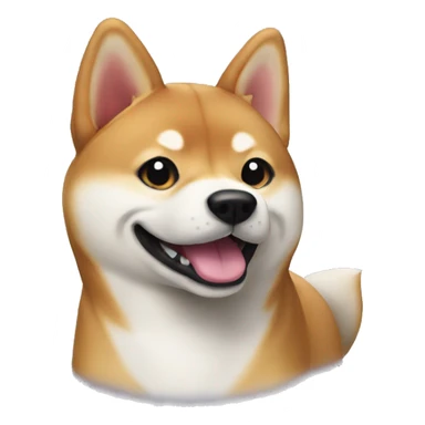 Shiba inu dog, name Luna, happy sticker