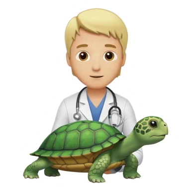 blonde man veterinarian with turtle sticker