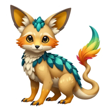 Rare realistic exotic cute epic pretty beautiful handsome gorgeous aesthetic colorful vibrant Vernid-Trico-species-Fakemon-creature by LiLaiRa, random markings, tufted ears, full body sticker