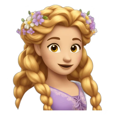 Raiponce avec des fleurs sur le cheveux sticker
