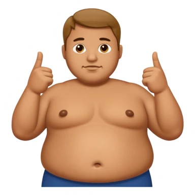 a guy with fat belly but his arms are small sticker