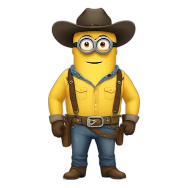 minion full-figured cowboy sticker