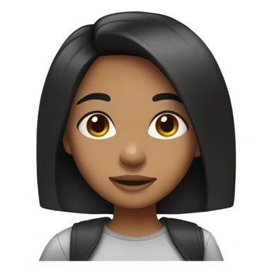 Black straight hair girl sticker