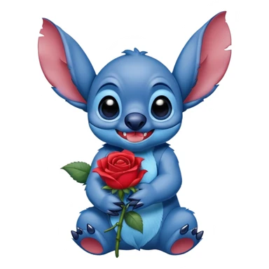 Stitch mit einer Rose in der Hand  sticker