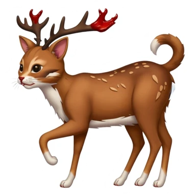 Cat kicking inside deer’s digesting stomach,  sticker