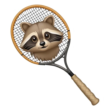 raccoon paw gripping a tennis racket sticker