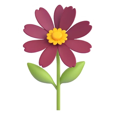 a flower in burgundy color sticker