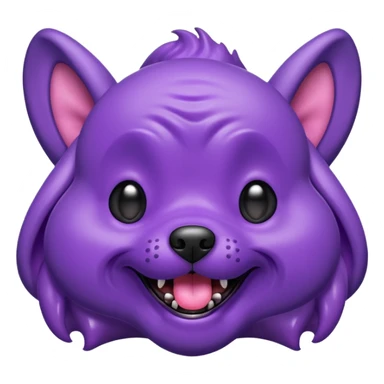 alien dog purple very big folded ear and panting sticker