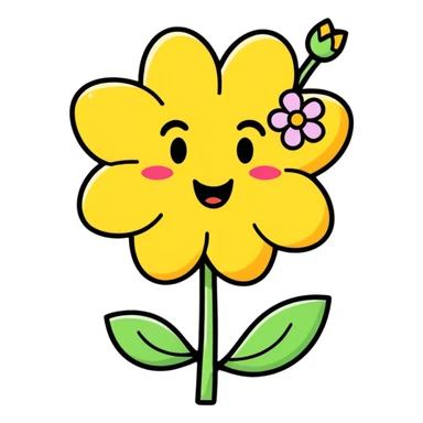 A emoji with a flower in its mouth  sticker