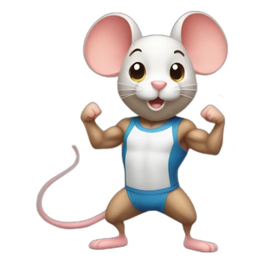 Gym mouse flexing sticker
