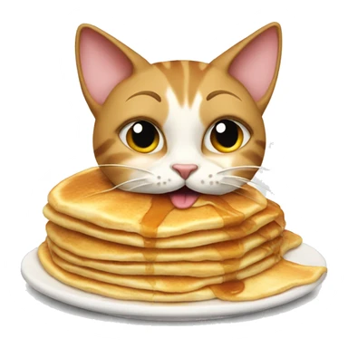 Cat eating pancakes  sticker