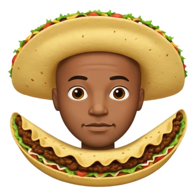 Bald black man in a taco sticker