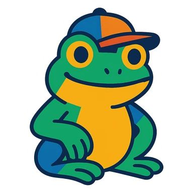 frog wearing a cap sticker