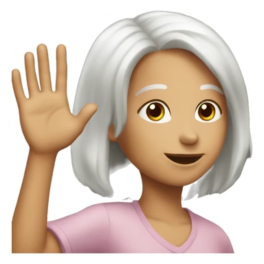 Older girl, waving to younger girl sticker