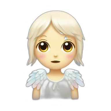 angel glowing tears eyes light color palette Takashi Murakami style sticker