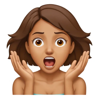 Brown girl having her hands on her neck screaming  sticker