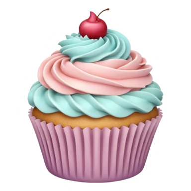 Realistic, detailed rococo cupcake sticker