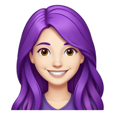 Dana Dawson cheveux long violet sourire sticker