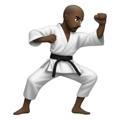 martial arts kicks man white skin sticker