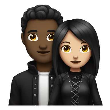 man holding a goth girl sticker