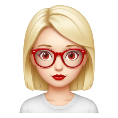 girl with red glasses portrait sticker