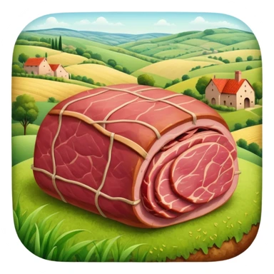 surrealist spam art meat french countryside landscape  sticker