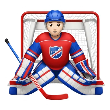 Hockey goalie in red and blue sticker