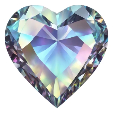 Iridescent 56 karat diamond heart sticker