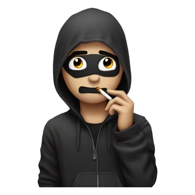 emo emoji smoking a cigarette  sticker