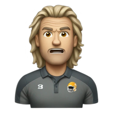 aggressive football coach sticker