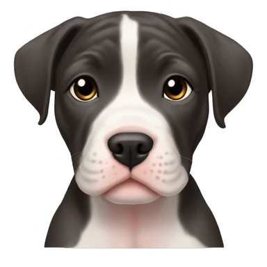 American pit bull puppy black lop-eared sticker